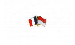 France - Monaco Friendship Flag Pin, Badge - 22 mm
