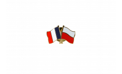 France - Poland Friendship Flag Pin, Badge - 22 mm