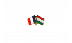 France - Hungary Friendship Flag Pin, Badge - 22 mm