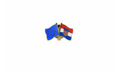Europe - Croatia Friendship Flag Pin, Badge - 22 mm