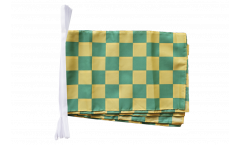 Checkered green-yellow Bunting Flags - 12 x 18 inch