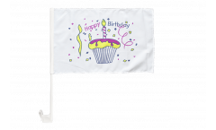Happy Birthday Cake Car Flag - 12 x 16 inch