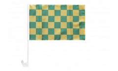 Checkered green-yellow Car Flag - 12 x 16 inch