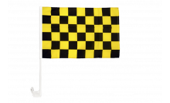 Checkered black-yellow Car Flag - 12 x 16 inch