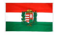 Hungary with coat of arms Flag for balcony - 3 x 5 ft.
