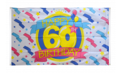 Happy Birthday 60 Flag for balcony - 3 x 5 ft.