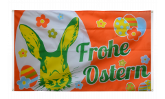 Frohe Ostern orange Easter Bunny Flag for balcony - 3 x 5 ft.