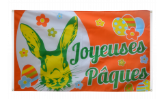 Joyeuses Pâques - Happy Easter Flag for balcony - 3 x 5 ft.