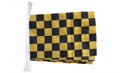 Checkered black-yellow Bunting Flags - 12 x 18 inch