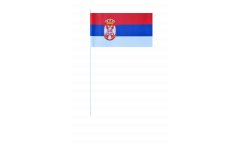 Serbia with coat of arms paper flags -  4.7 x 7 inch / 12 x 24 cm 