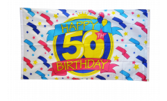 Happy Birthday 50 Flag for balcony - 3 x 5 ft.