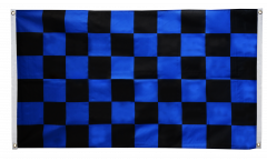 Checkered blue-black Flag for balcony - 3 x 5 ft.