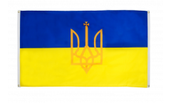 Ukraine with coat of arms Flag for balcony - 3 x 5 ft.