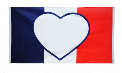 France Heart Flag Flag for balcony - 3 x 5 ft.