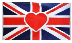 Great Britain Heart Flag Flag for balcony - 3 x 5 ft.