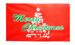 Merry Christmas Christmas tree red Flag for balcony - 3 x 5 ft.