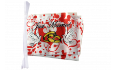 Just Married with doves Bunting Flags - 12 x 18 inch