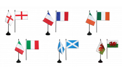 Six Nations Championship Table Flag Pack - 10 x 15 cm
