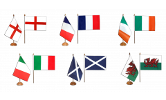 Six Nations Championship Table Flag Pack - 15 x 22 cm