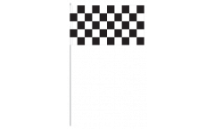 Checkered black-white paper flags -  4.7 x 7 inch / 12 x 24 cm 
