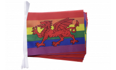 Rainbow with welsh dragon Bunting Flags - 5.9 x 8.65 inch