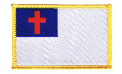 Christian Flag Patch, Badge - 3.15 x 2.35 inch