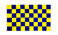 Checkered blue-yellow Flag for balcony - 3 x 5 ft.