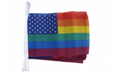 USA Rainbow Bunting Flags - 5.9 x 8.65 inch