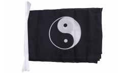 Ying and Yang black Bunting Flags - 12 x 18 inch