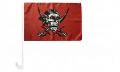 Pirate on red shawl Car Flag - 12 x 16 inch