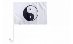 Ying and Yang, white Car Flag - 12 x 16 inch