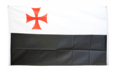 Templar Cross black-white Flag for balcony - 3 x 5 ft.