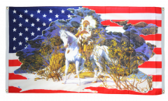 USA with Indian Chief Flag for balcony - 3 x 5 ft.