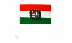 Hungary with coat of arms Car Flag - 12 x 16 inch