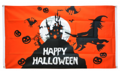 Happy Halloween orange Flag for balcony - 3 x 5 ft.