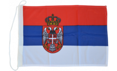 Serbia with coat of arms Boat Flag - 12 x 16 inch