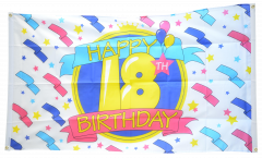 Happy Birthday 18 Flag for balcony - 3 x 5 ft.