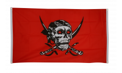 Pirate on red shawl Flag for balcony - 3 x 5 ft.
