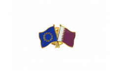 Europe - Qatar Friendship Flag Pin, Badge - 22 mm