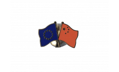 Europe - China Friendship Flag Pin, Badge - 22 mm
