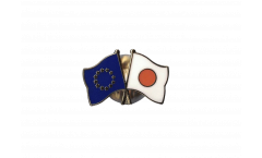 Europe - Japan Friendship Flag Pin, Badge - 22 mm