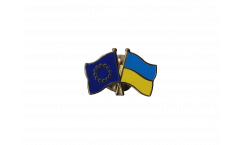Europe - Ukraine Friendship Flag Pin, Badge - 22 mm