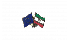 Europe - Iran Friendship Flag Pin, Badge - 22 mm