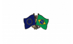 Europe - Brazil Friendship Flag Pin, Badge - 22 mm