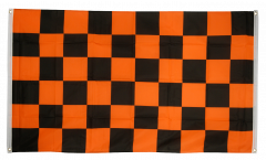 Checkered black-orange Flag for balcony - 3 x 5 ft.