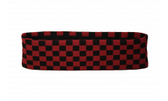 Checkered red-black Headband / sweatband - 6 x 21cm