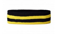 Stripe black yellow Headband / sweatband - 6 x 21cm