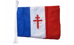 France with Cross of Lorraine Bunting Flags - 12 x 18 inch