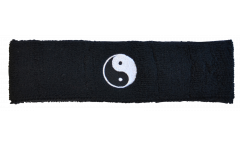 Ying and Yang black Headband / sweatband - 6 x 21cm