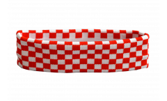 Checkered red-white Headband / sweatband - 6 x 21cm